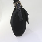 FENDI Mamma Baguette Shoulder Bag Nylon Blackyk9545