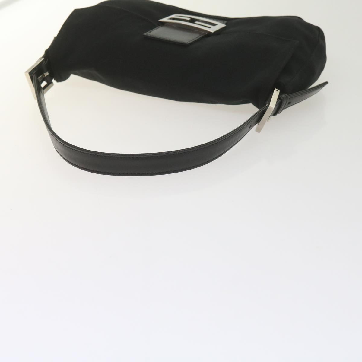 FENDI Mamma Baguette Shoulder Bag Nylon Blackyk9545