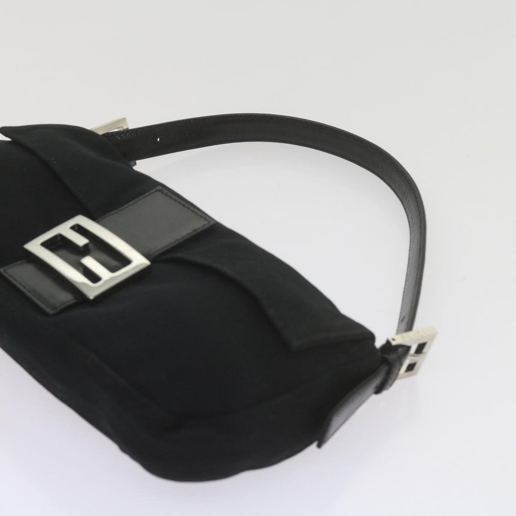 FENDI Mamma Baguette Shoulder Bag Nylon Blackyk9545