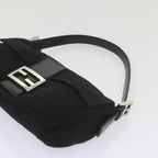 FENDI Mamma Baguette Shoulder Bag Nylon Blackyk9545