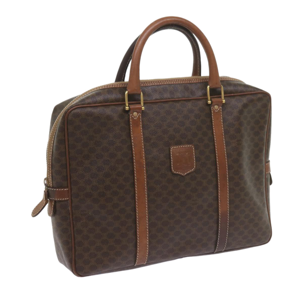 CELINE Macadam Canvas Hand Bag PVC Brown 9579