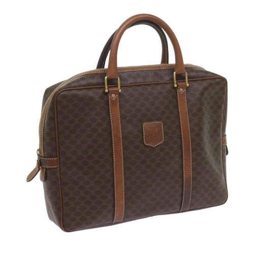 CELINE Macadam Canvas Hand Bag PVC Brown 9579