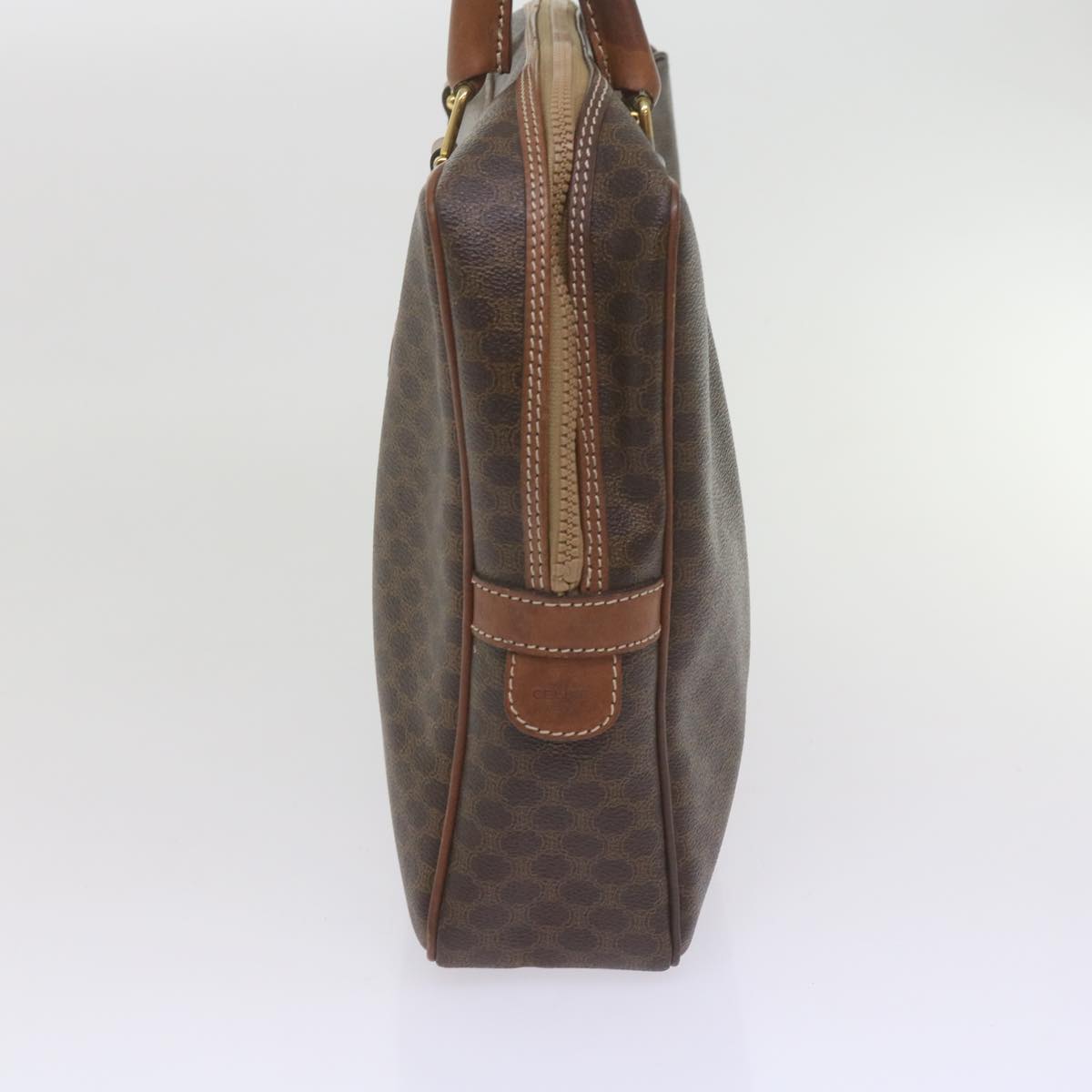 CELINE Macadam Canvas Hand Bag PVC Brown 9579