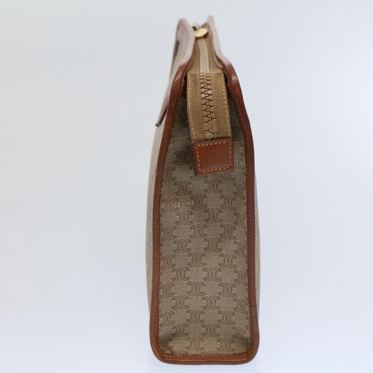 CELINE Macadam Canvas Clutch Bag Beige 9598