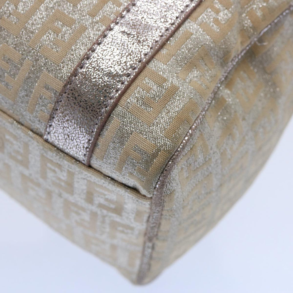 FENDI Zucchino Canvas Hand Bag Silveryk9629