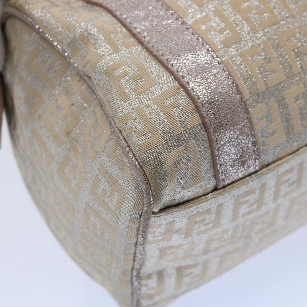 FENDI Zucchino Canvas Hand Bag Silveryk9629