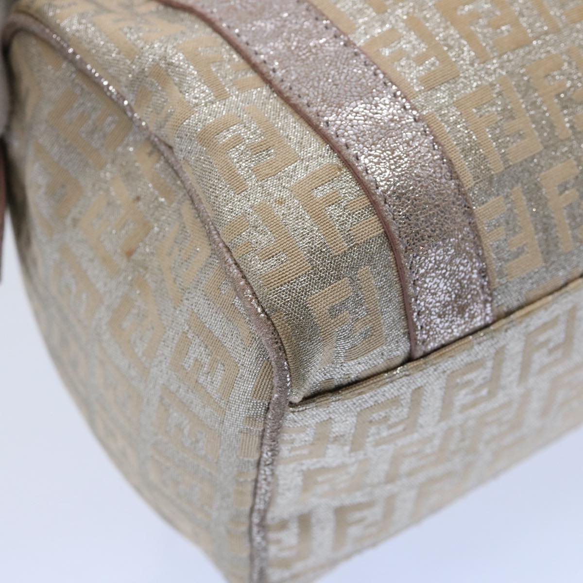 FENDI Zucchino Canvas Hand Bag Silveryk9629