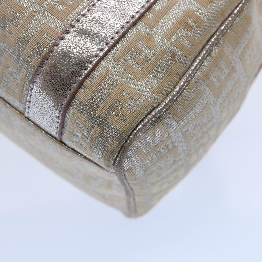 FENDI Zucchino Canvas Hand Bag Silveryk9629
