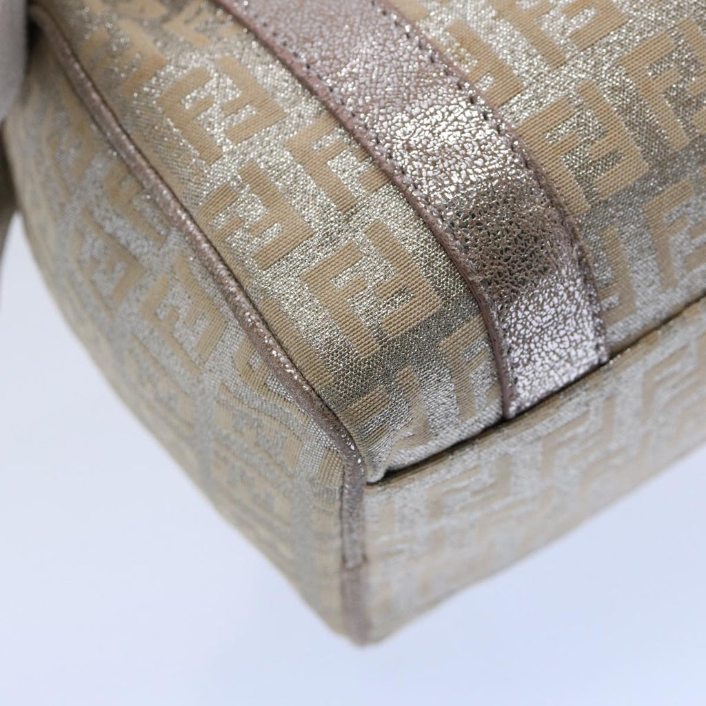 FENDI Zucchino Canvas Hand Bag Silveryk9629