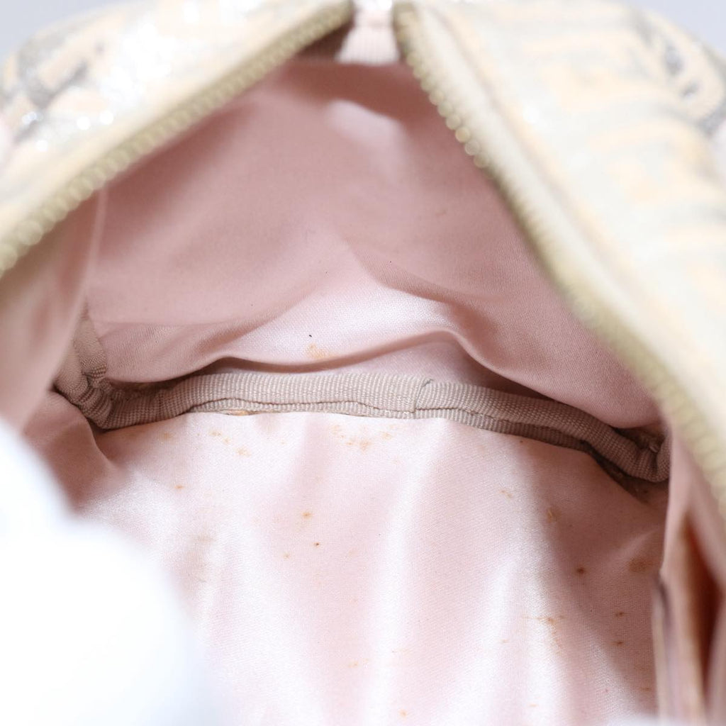 FENDI Zucchino Canvas Hand Bag Silveryk9629