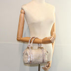 FENDI Zucchino Canvas Hand Bag Silveryk9629