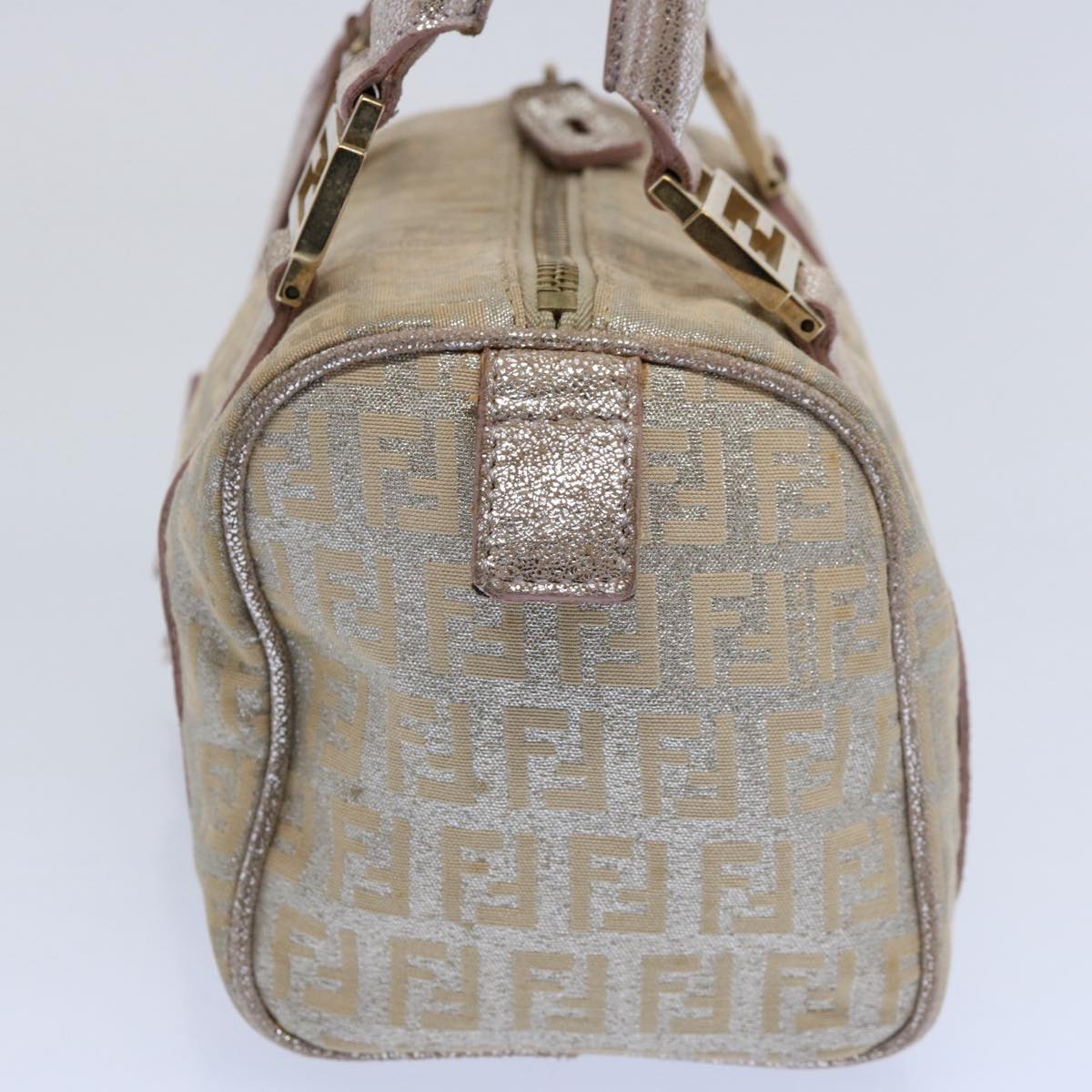 FENDI Zucchino Canvas Hand Bag Silveryk9629