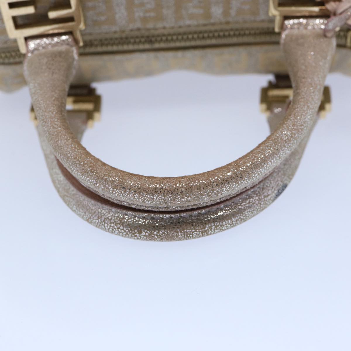 FENDI Zucchino Canvas Hand Bag Silveryk9629