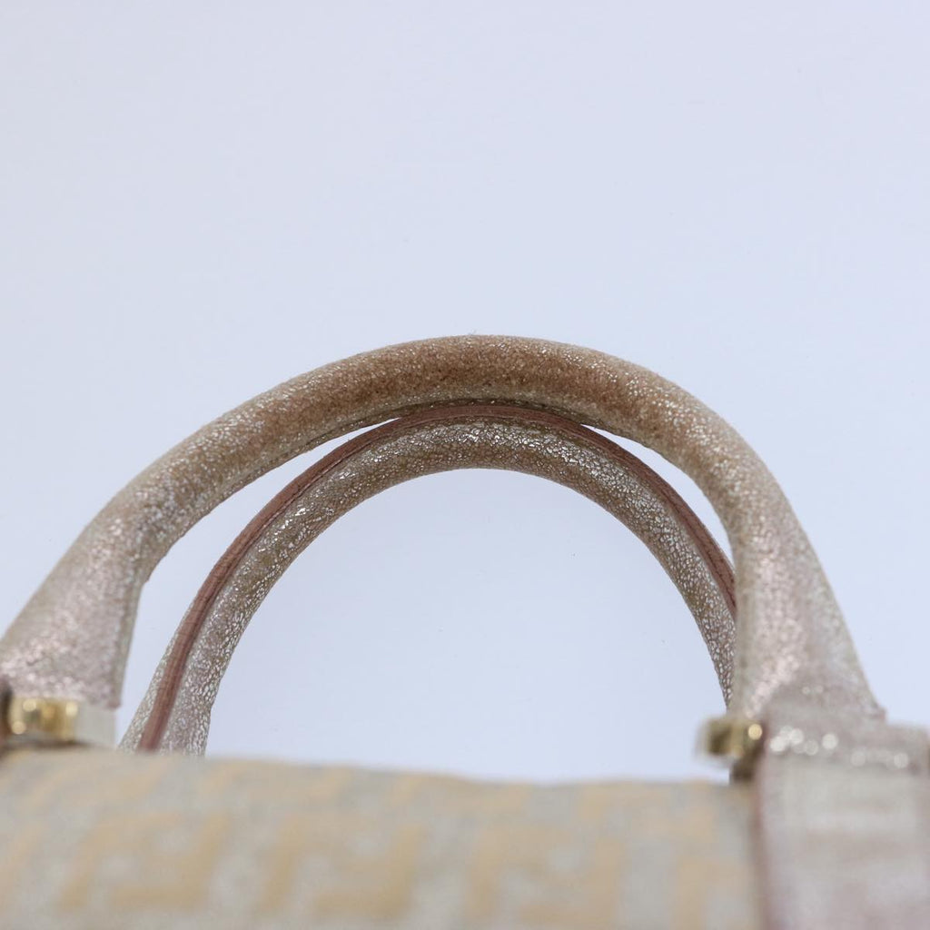 FENDI Zucchino Canvas Hand Bag Silveryk9629
