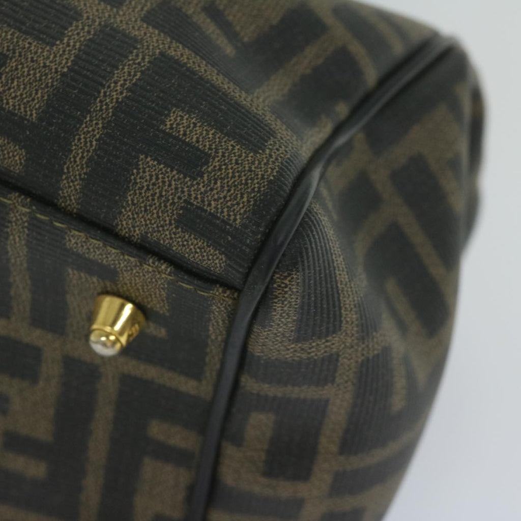 FENDI Zucca Canvas Boston Bag Black Brownyk9674