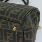 FENDI Zucca Canvas Boston Bag Black Brownyk9674