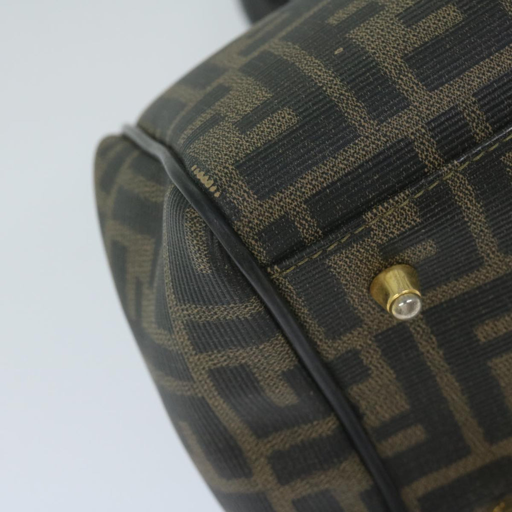 FENDI Zucca Canvas Boston Bag Black Brownyk9674