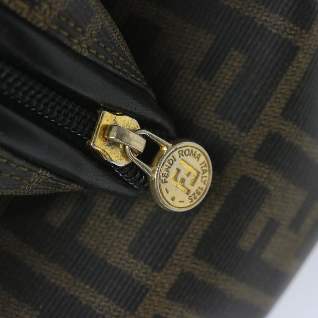 FENDI Zucca Canvas Boston Bag Black Brownyk9674
