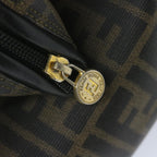 FENDI Zucca Canvas Boston Bag Black Brownyk9674