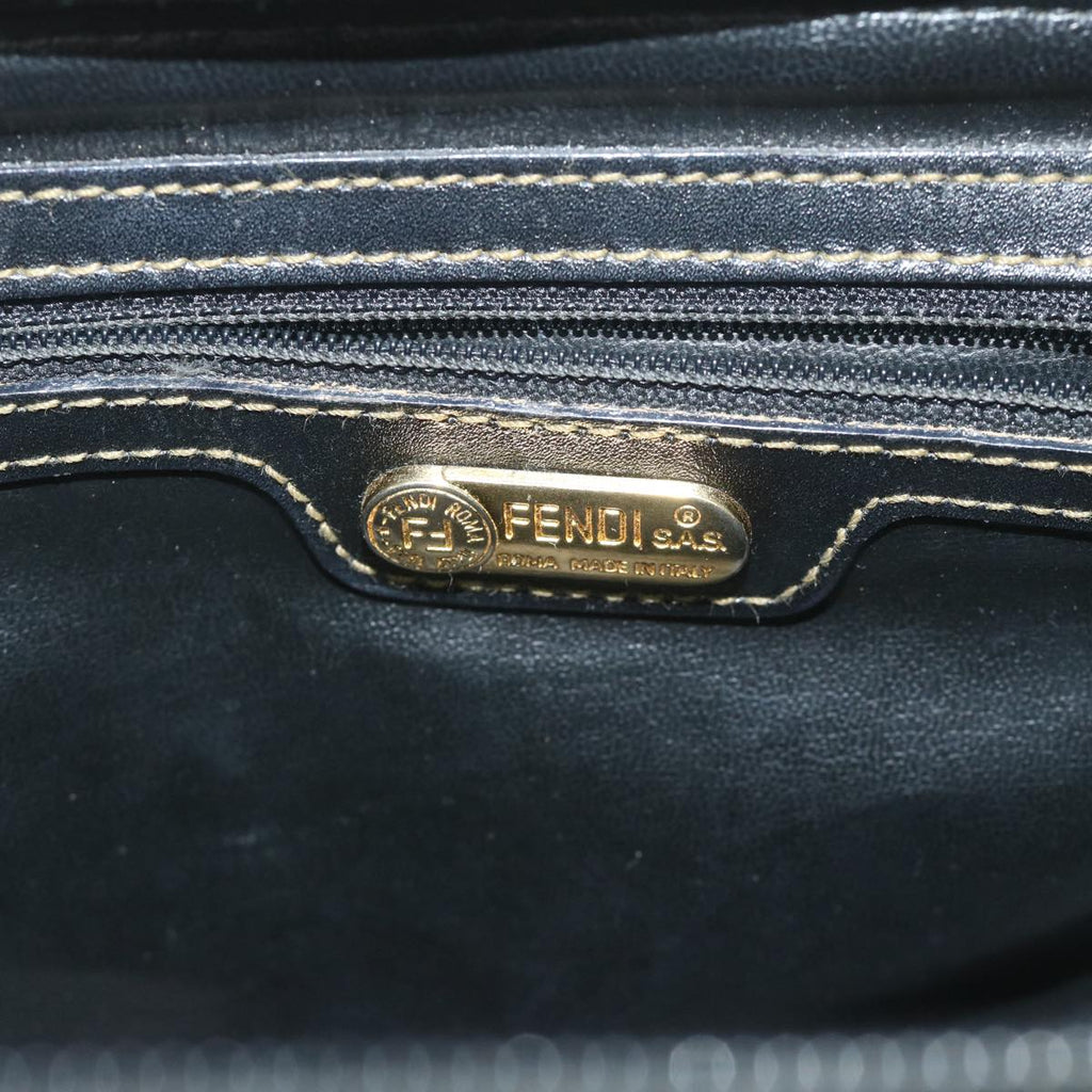 FENDI Zucca Canvas Boston Bag Black Brownyk9674