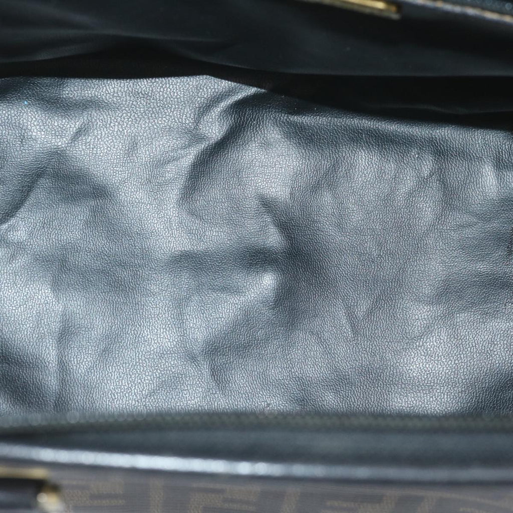 FENDI Zucca Canvas Boston Bag Black Brownyk9674