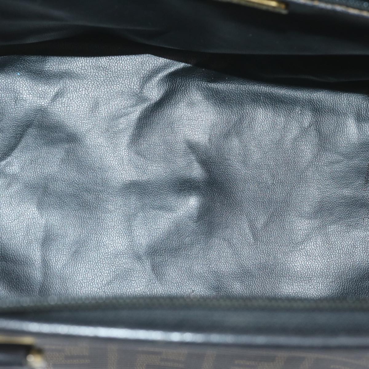 FENDI Zucca Canvas Boston Bag Black Brownyk9674