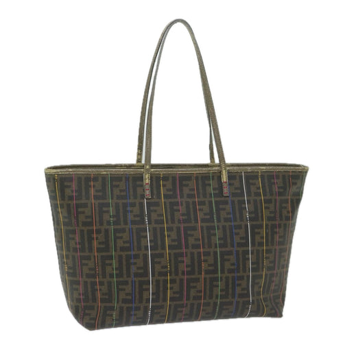 FENDI Zucca Canvas Tote Bag Brown Blackyk9679