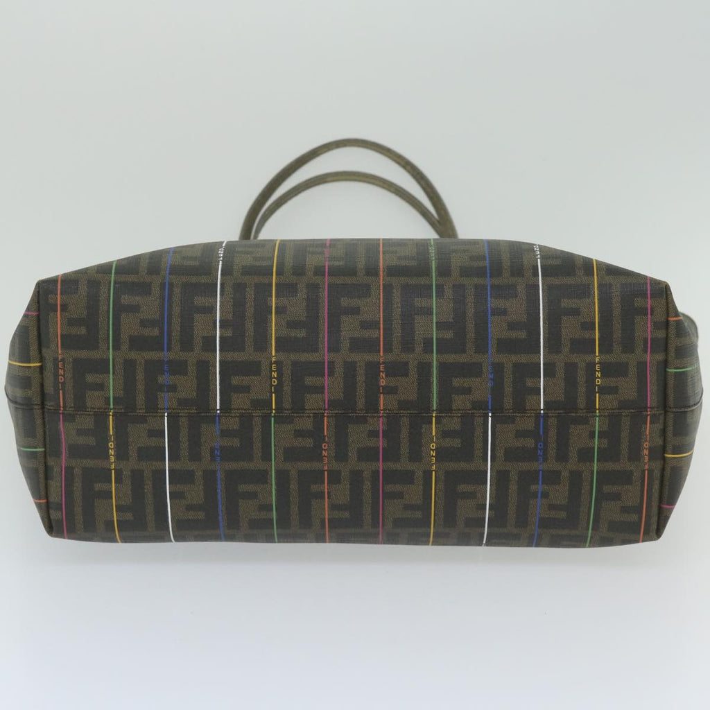 FENDI Zucca Canvas Tote Bag Brown Blackyk9679