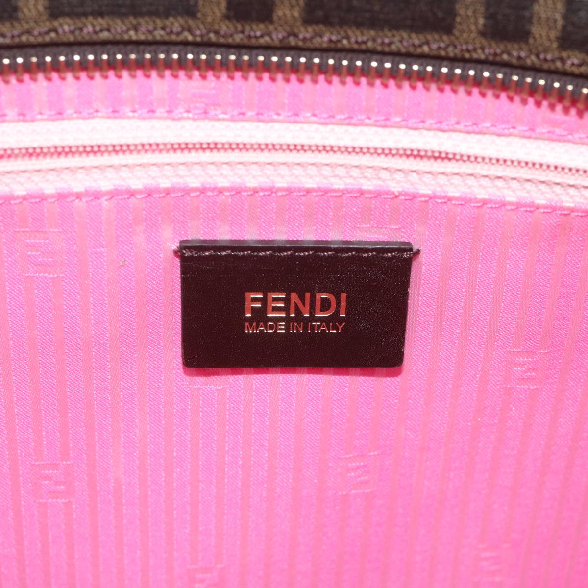 FENDI Zucca Canvas Tote Bag Brown Blackyk9679