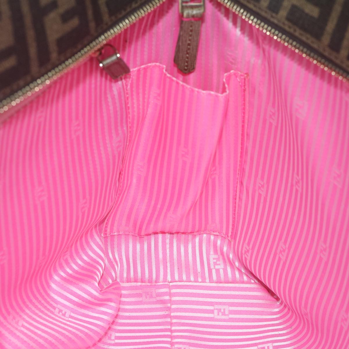 FENDI Zucca Canvas Tote Bag Brown Blackyk9679