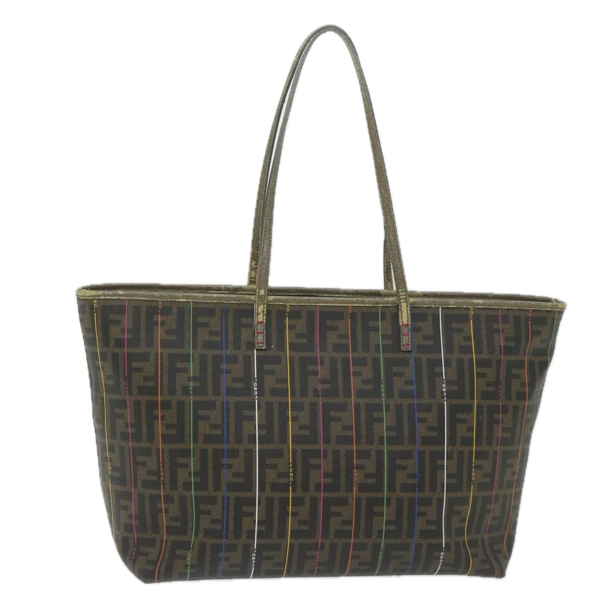 FENDI Zucca Canvas Tote Bag Brown Blackyk9679