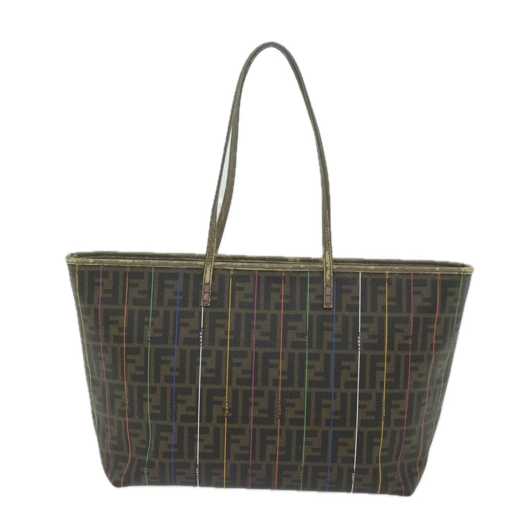 FENDI Zucca Canvas Tote Bag Brown Blackyk9679
