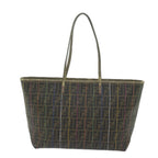 FENDI Zucca Canvas Tote Bag Brown Blackyk9679