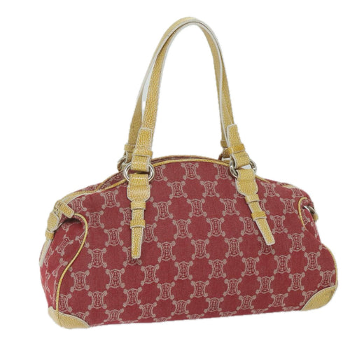 CELINE Paris Macadam Canvas Shoulder Bag Red 9681