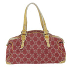 CELINE Paris Macadam Canvas Shoulder Bag Red 9681