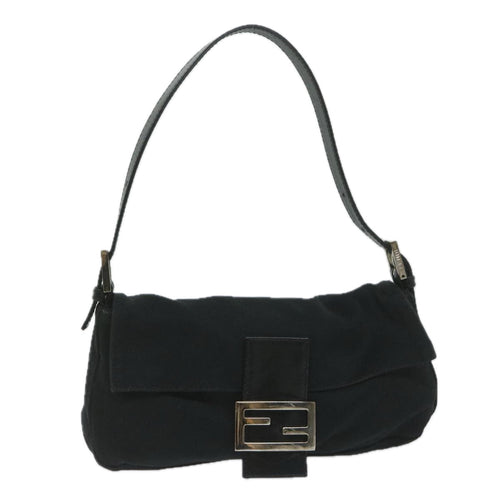 FENDI Mamma Baguette Shoulder Bag Nylon Black 2355 26424 008yk9685