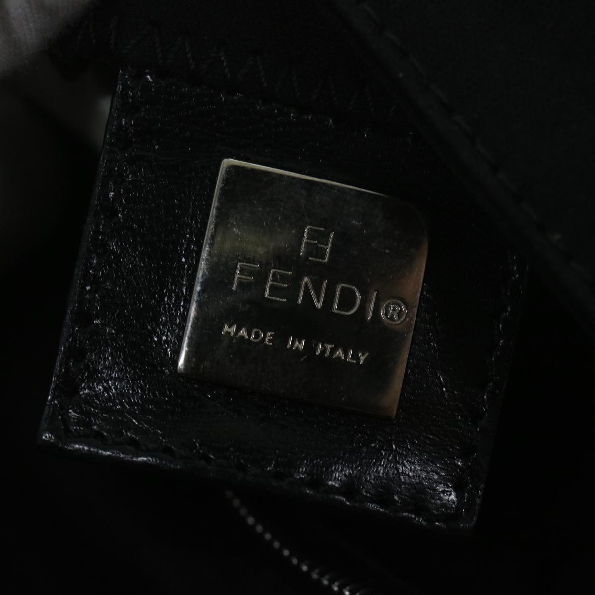 FENDI Mamma Baguette Shoulder Bag Nylon Black 2355 26424 008yk9685