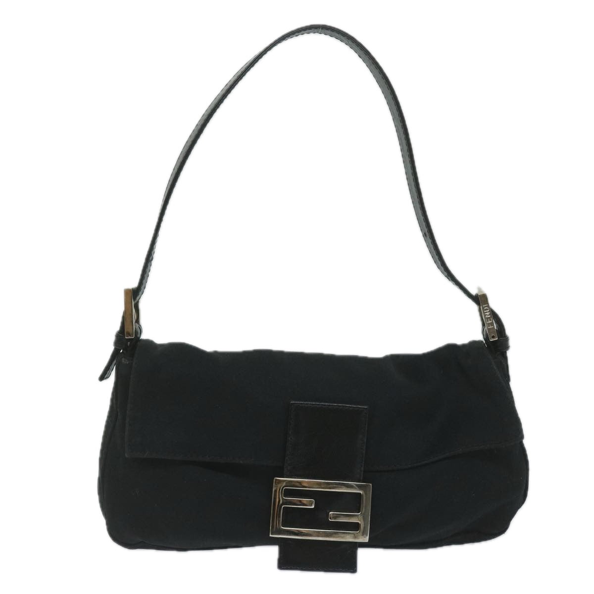 FENDI Mamma Baguette Shoulder Bag Nylon Black 2355 26424 008yk9685