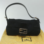 FENDI Mamma Baguette Shoulder Bag Nylon Black 2355 26424 008yk9685
