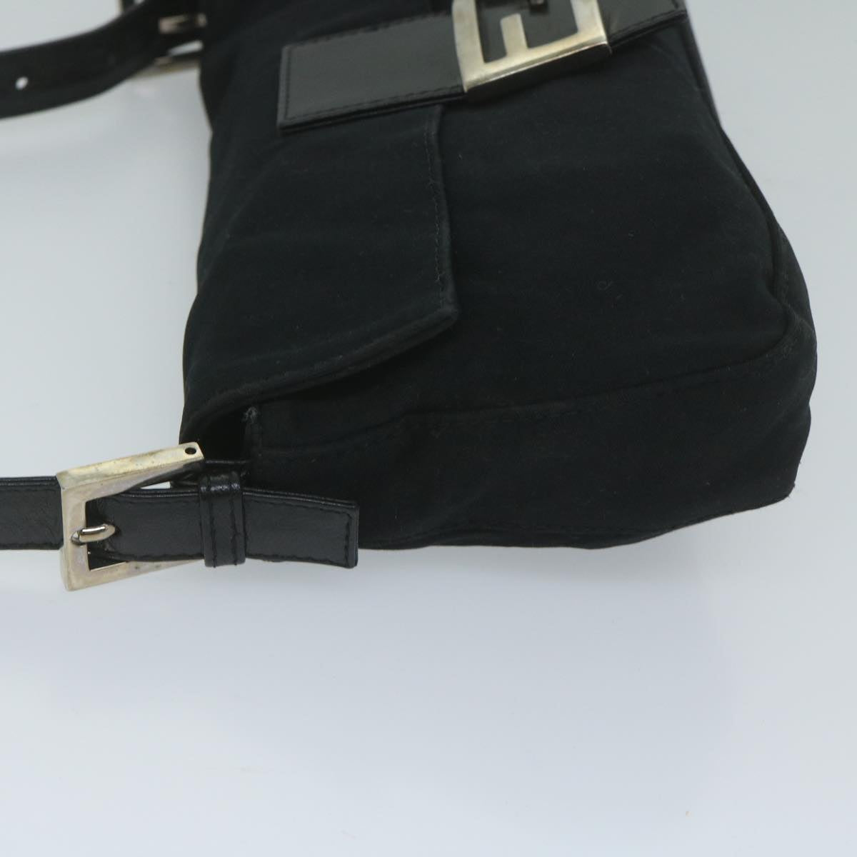 FENDI Mamma Baguette Shoulder Bag Nylon Black 2355 26424 008yk9685