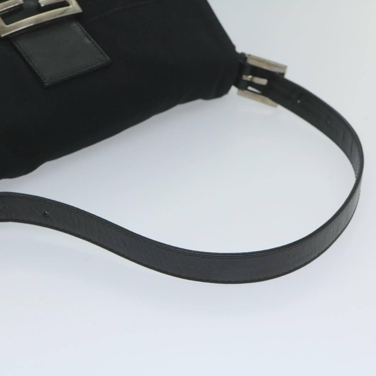 FENDI Mamma Baguette Shoulder Bag Nylon Black 2355 26424 008yk9685