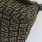 FENDI Zucchino Canvas Mamma Baguette Shoulder Bag Brownyk9694
