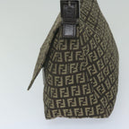 FENDI Zucchino Canvas Mamma Baguette Shoulder Bag Brownyk9694