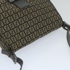 FENDI Zucchino Canvas Mamma Baguette Shoulder Bag Brownyk9694