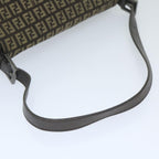 FENDI Zucchino Canvas Mamma Baguette Shoulder Bag Brownyk9694