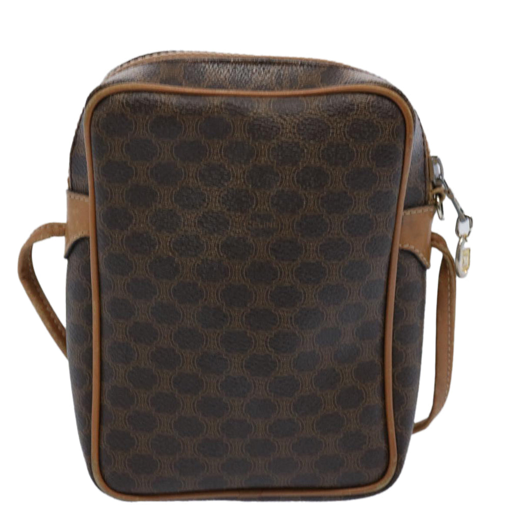 CELINE Macadam Canvas Shoulder Bag PVC Leather Brown 9733