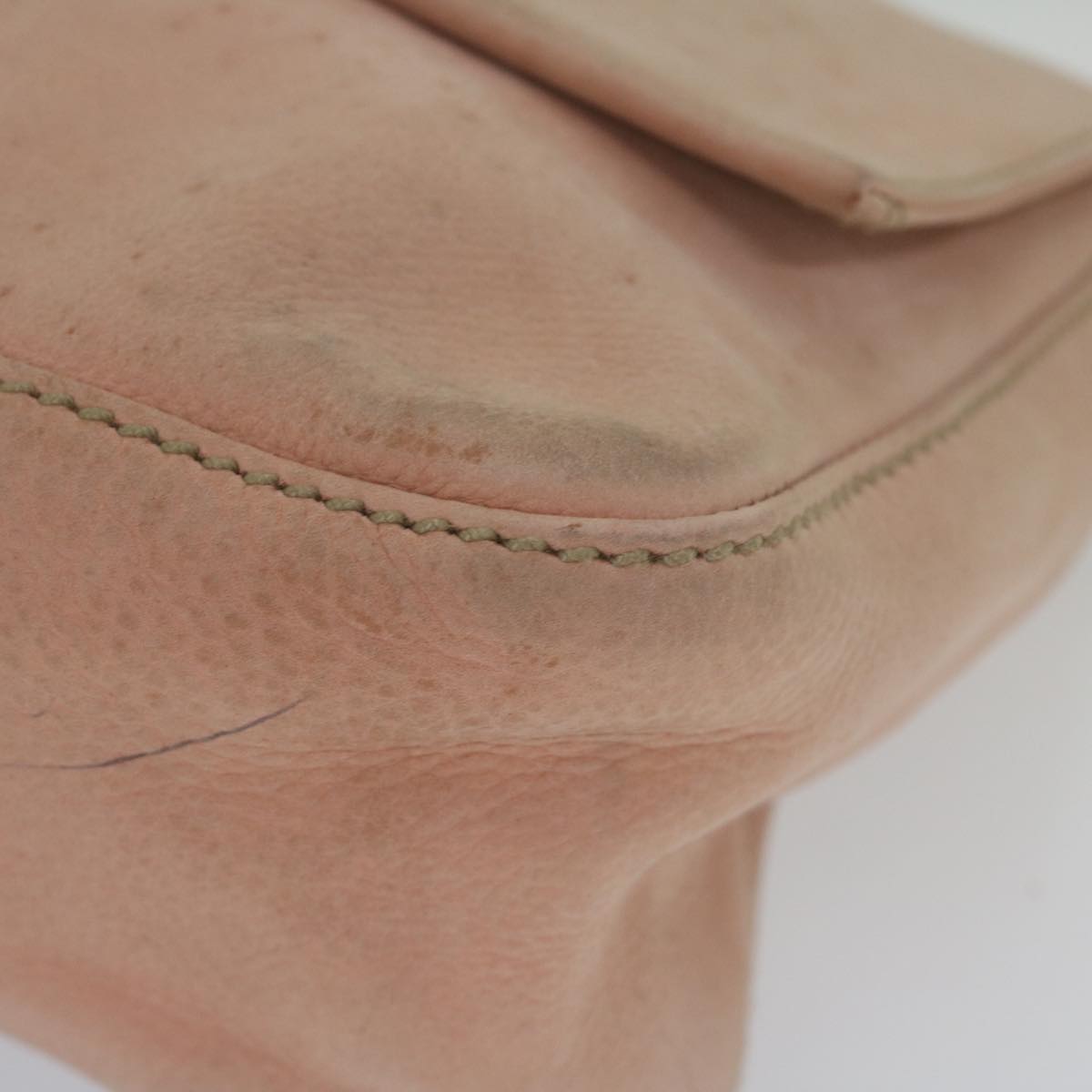 FENDI Mamma Baguette Shoulder Bag Leather Pinkyk9735