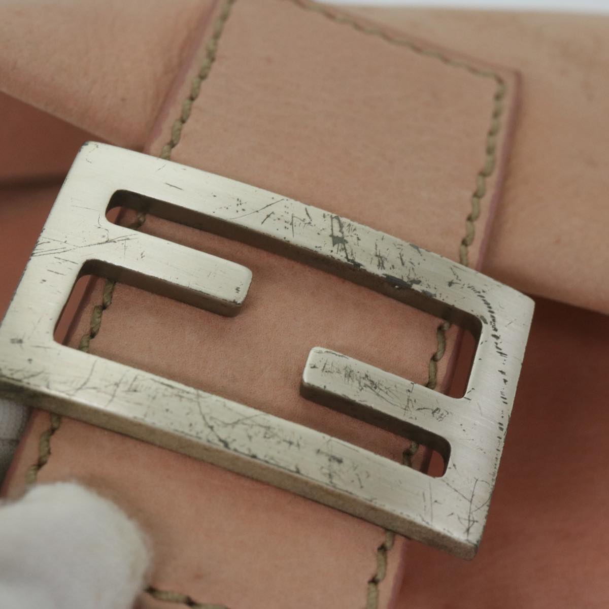 FENDI Mamma Baguette Shoulder Bag Leather Pinkyk9735