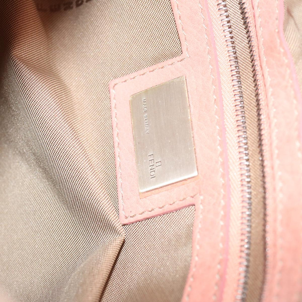 FENDI Mamma Baguette Shoulder Bag Leather Pinkyk9735