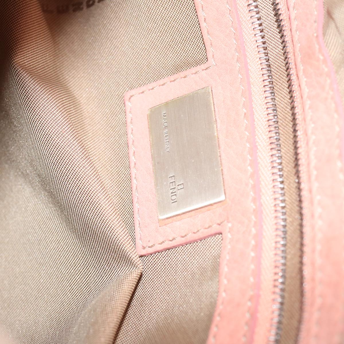 FENDI Mamma Baguette Shoulder Bag Leather Pinkyk9735